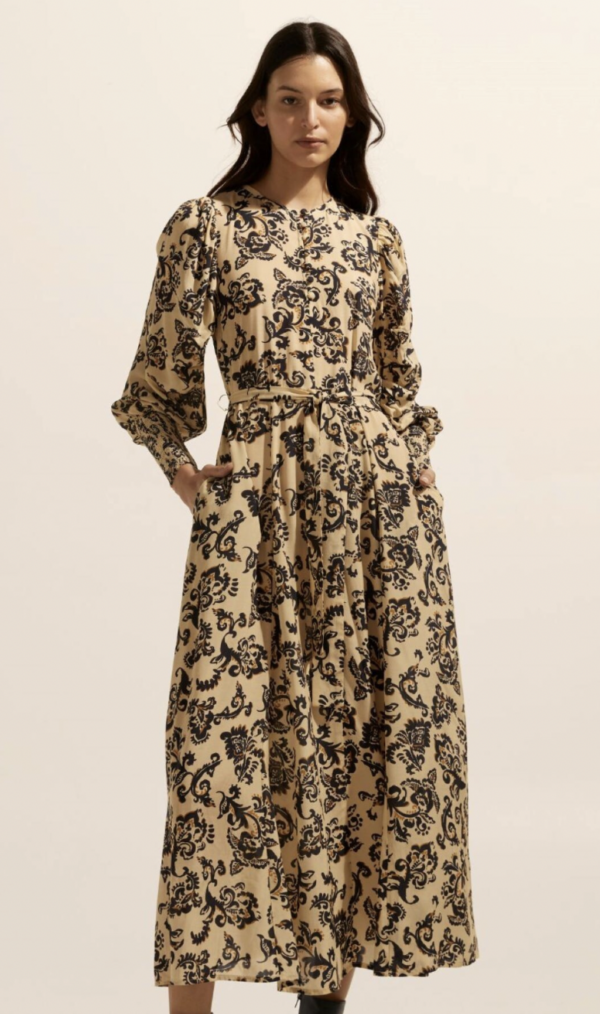 Tangent Dress Ochre Floral