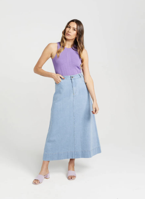 Bettie Skirt Stone Wash Denim - Image 2