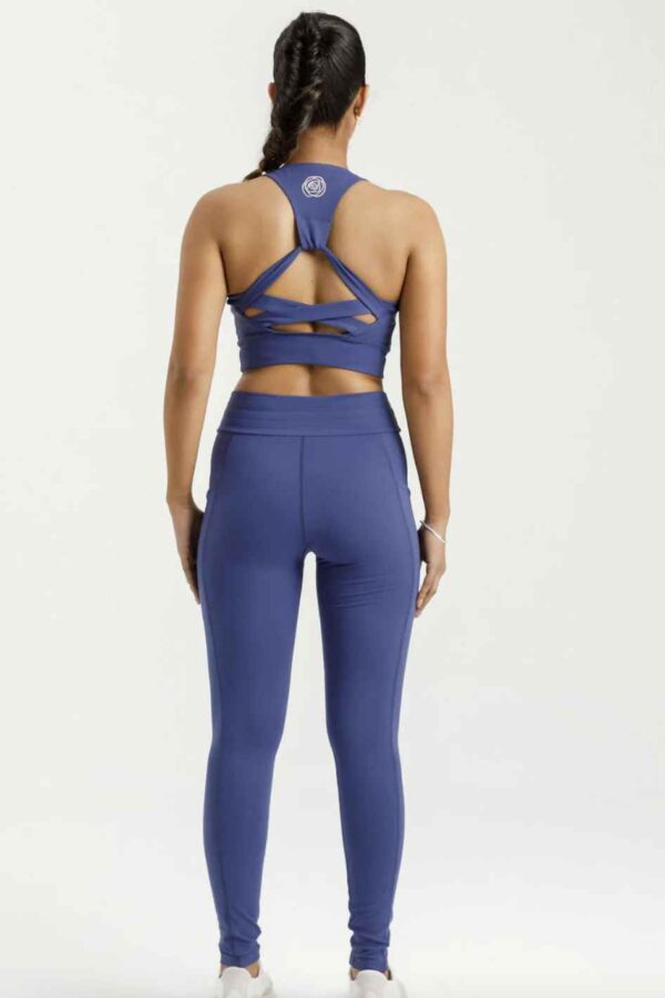 Drawstring Pocket Leggings Hyacinth - Image 3