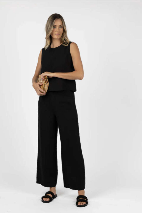Fleetwood Linen Pants Black