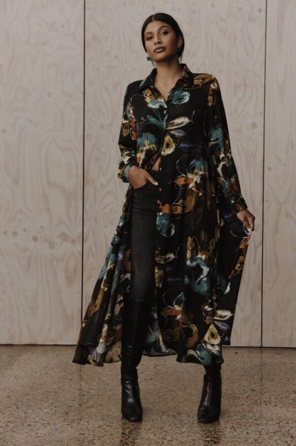 Elsie Shirt Dress Black - Image 5