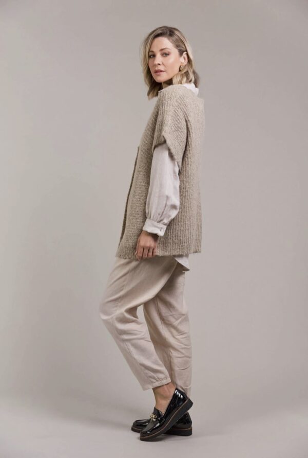 Folie Button Vest Oat - Image 5