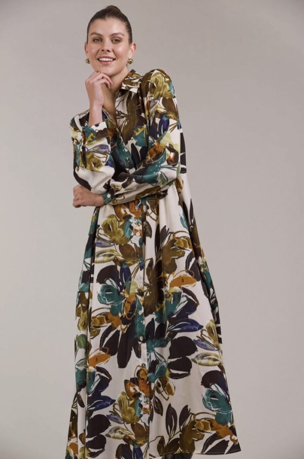 Elsie Shirt Dress Botanical Tusk - Image 2