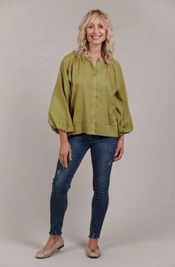 Laax Button Blouse Chartreuse - Image 3