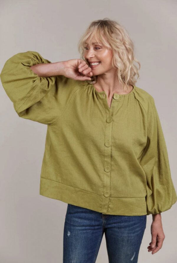Laax Button Blouse Chartreuse - Image 2