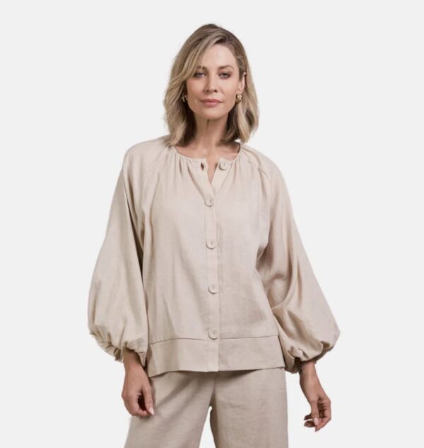 Laax Button Blouse Ecru