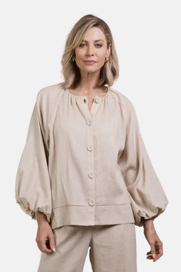 Laax Button Blouse Ecru