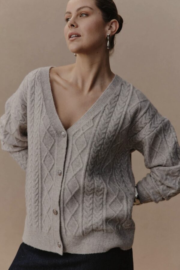 Merano Crop Cardigan Flax