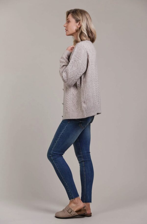 Merano Crop Cardigan Flax - Image 5