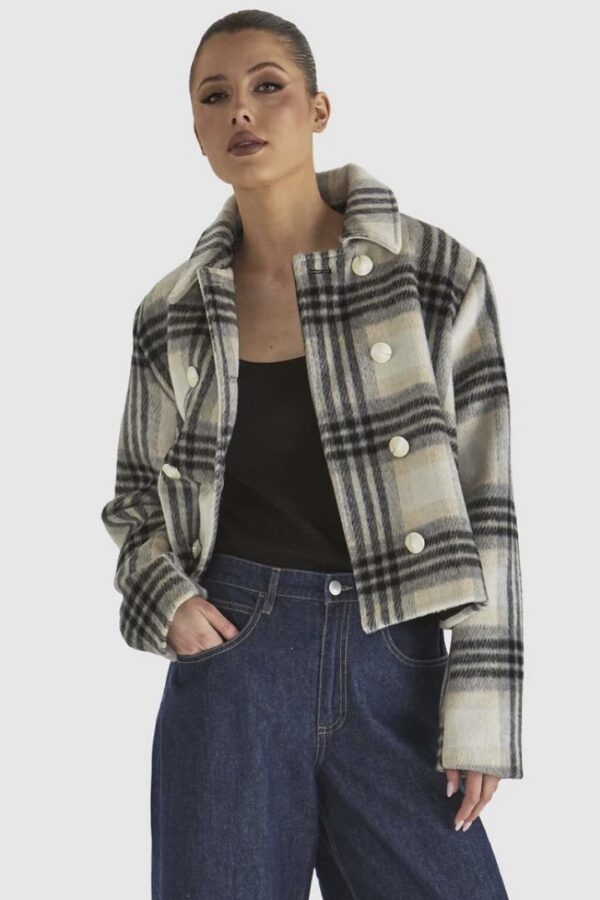 Peaceful Jacket-Check Cream