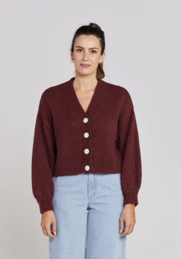 Huddle Cardigan - Winter Rouge