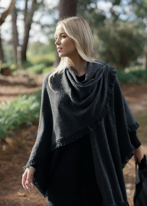 Fringe Wrap - Dark Charcoal - Image 2