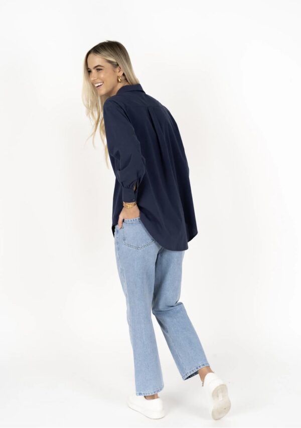The Stephanie Shirt Navy - Image 4