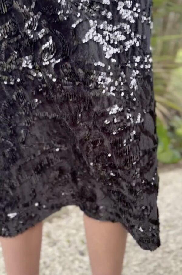 Shimmy Shimmer Skirt-Black - Image 5