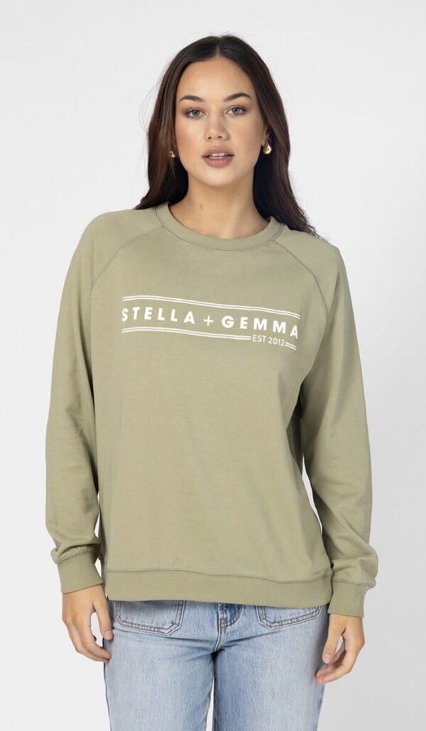 Classic Sweater Mint White Logo
