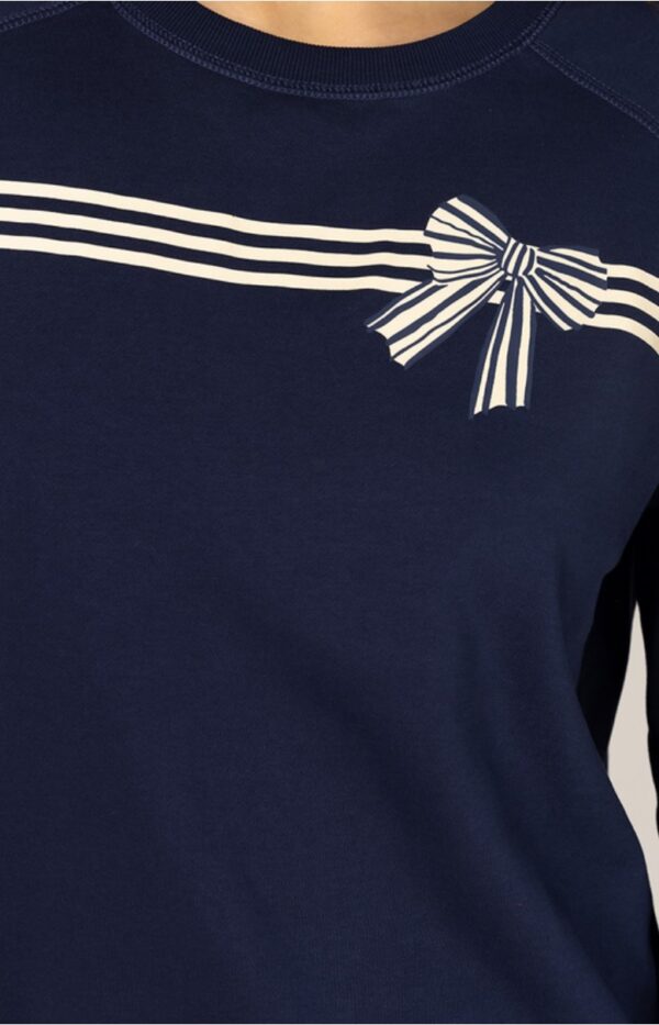 Classic Sweater Navy Stripes And Bow - Image 3