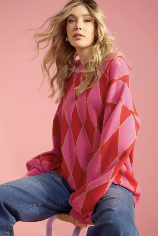 Casablanca Lurex Jumper Chilli - Image 2