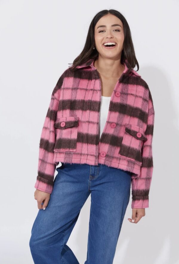 Daytona Crop Jacket Pink - Image 3