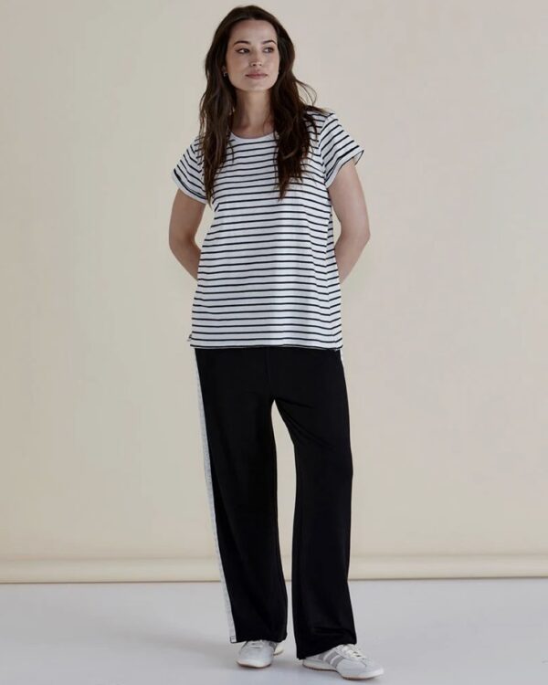 Caia Crew Tee Black Stripe - Image 2