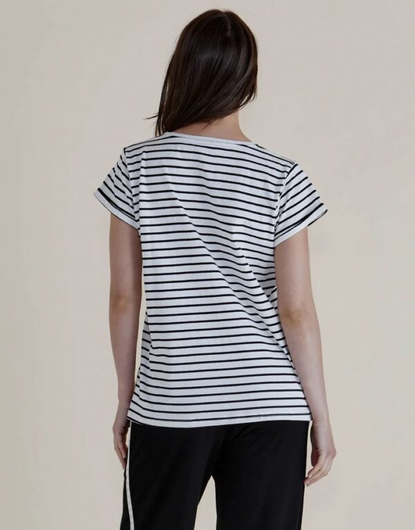 Caia Crew Tee Black Stripe - Image 4