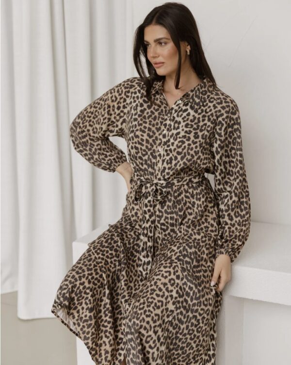 Lisa Leopard Shirt Dress