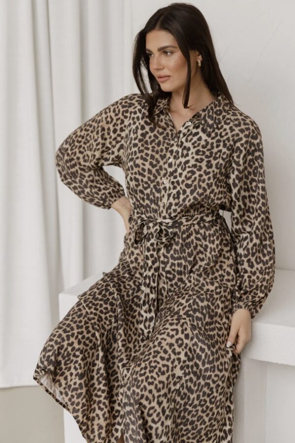 Lisa Leopard Shirt Dress