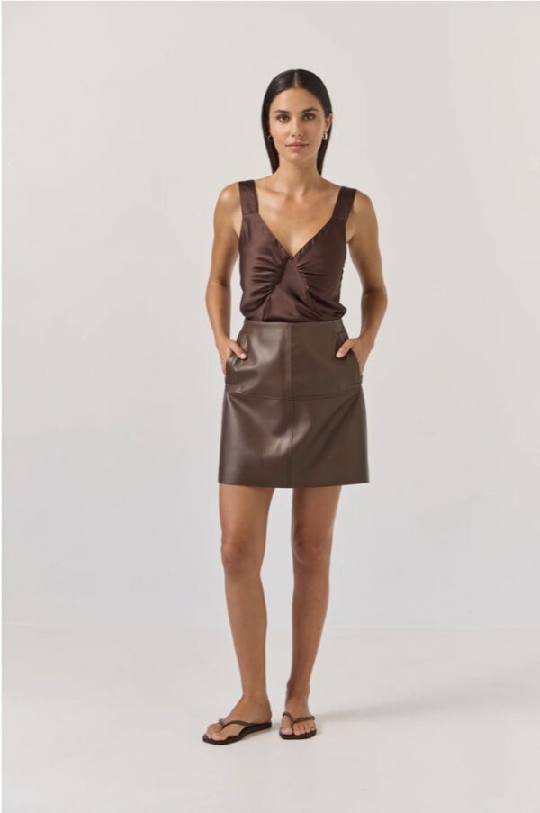 Emili Mini Skirt Choc - Image 2