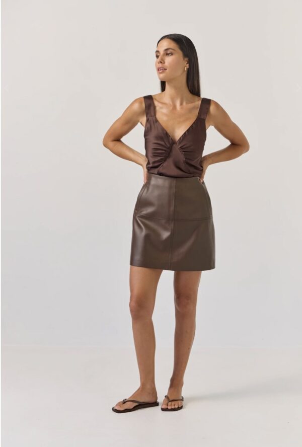 Emili Mini Skirt Choc - Image 3