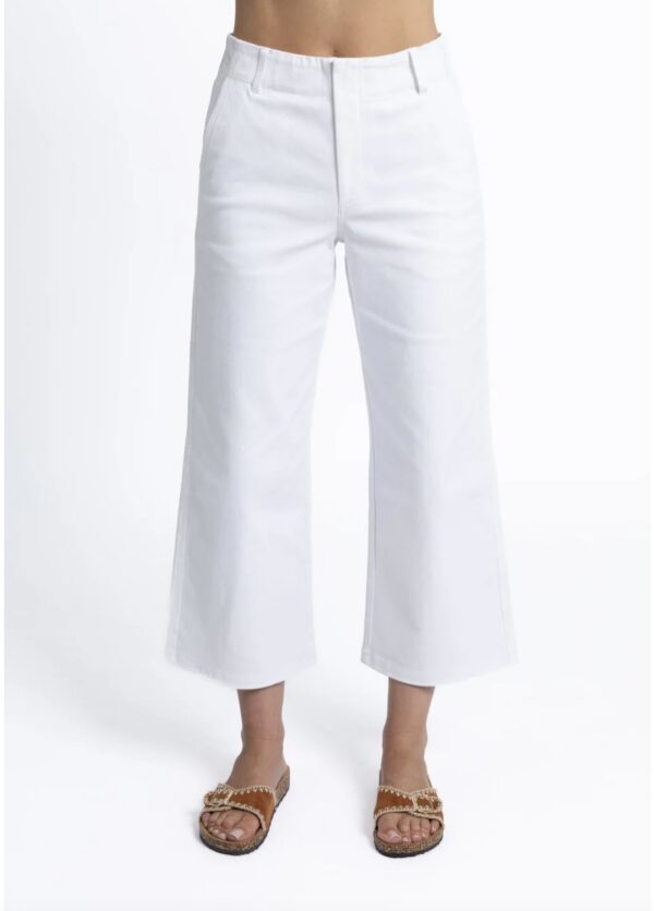 Margot Drill Pant-White - Image 4
