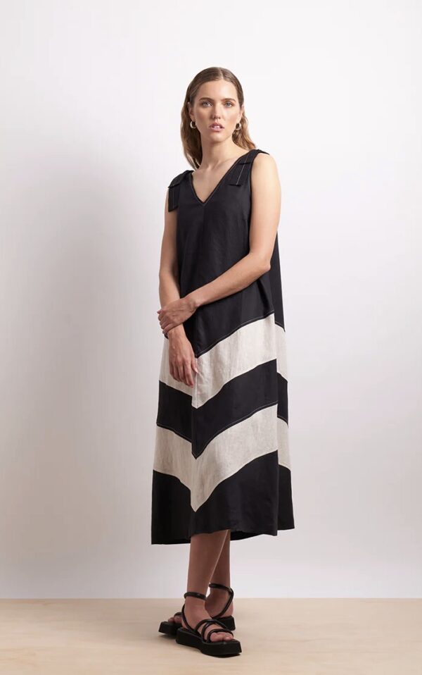 The Mixer Dress-Black/Sesame