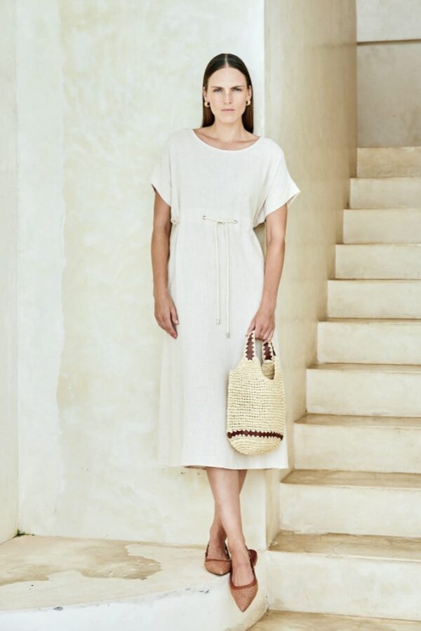 Alesia Rope Tie Dress-Tusk - Image 7
