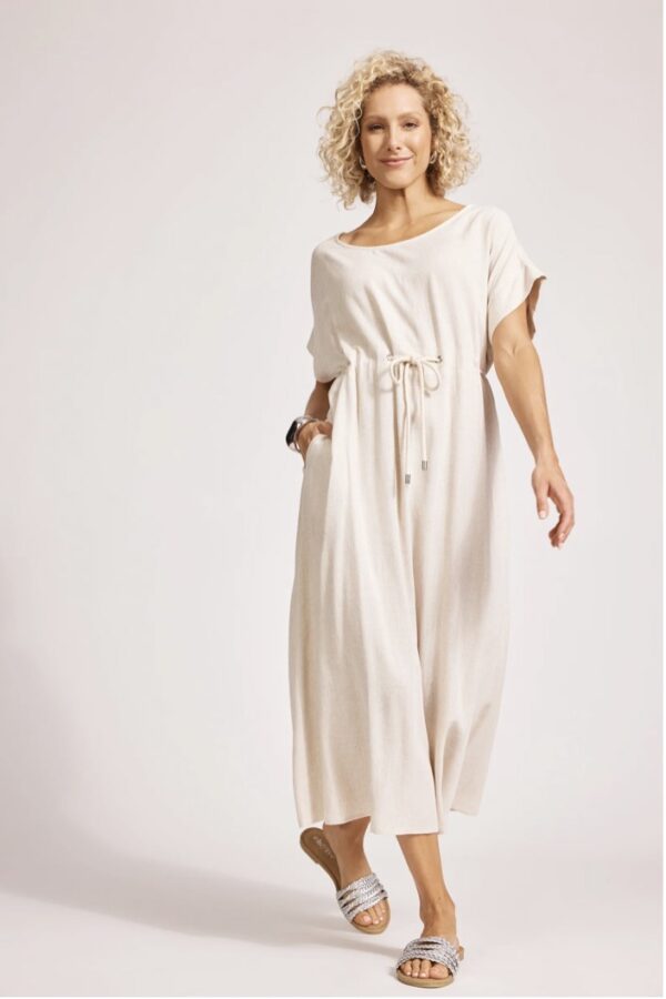 Alesia Rope Tie Dress-Tusk