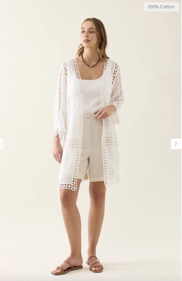 Oline Lace Kimono-Lotus - Image 2