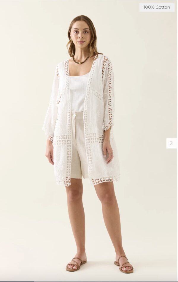 Oline Lace Kimono-Lotus - Image 3
