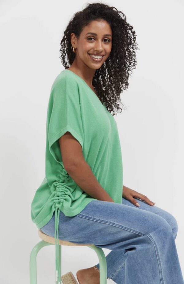 Haiti Tie Knit Top-Green