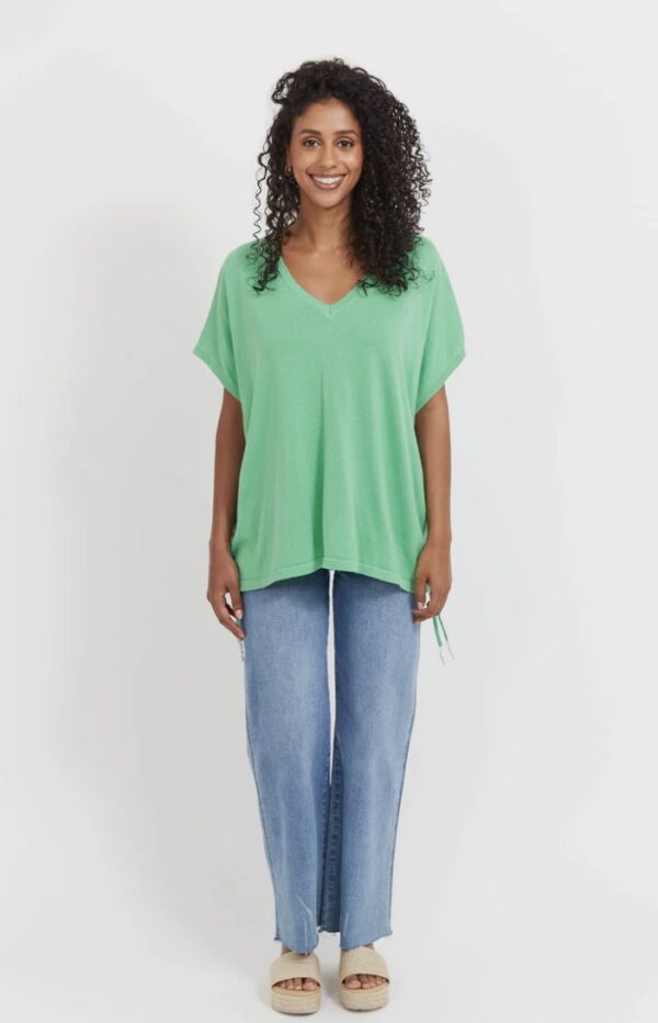 Haiti Tie Knit Top-Green - Image 2