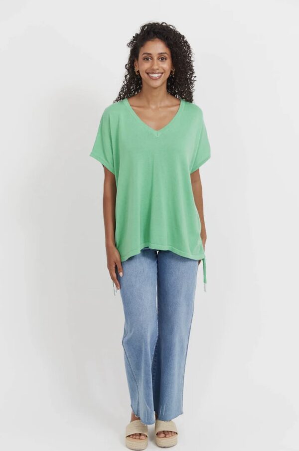 Haiti Tie Knit Top-Green - Image 3