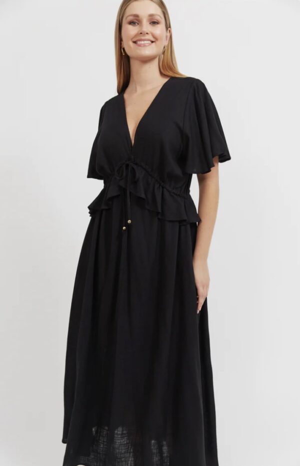 Jardin Frill Maxi Dress-Black - Image 2