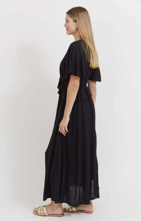 Jardin Frill Maxi Dress-Black - Image 3