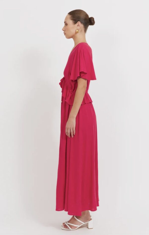 Jardin Frill Maxi Dress-Garnet - Image 4