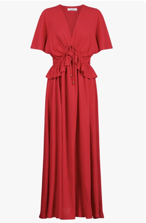Jardin Frill Maxi Dress-Garnet - Image 6