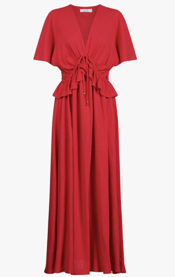 Jardin Frill Maxi Dress-Garnet - Image 7