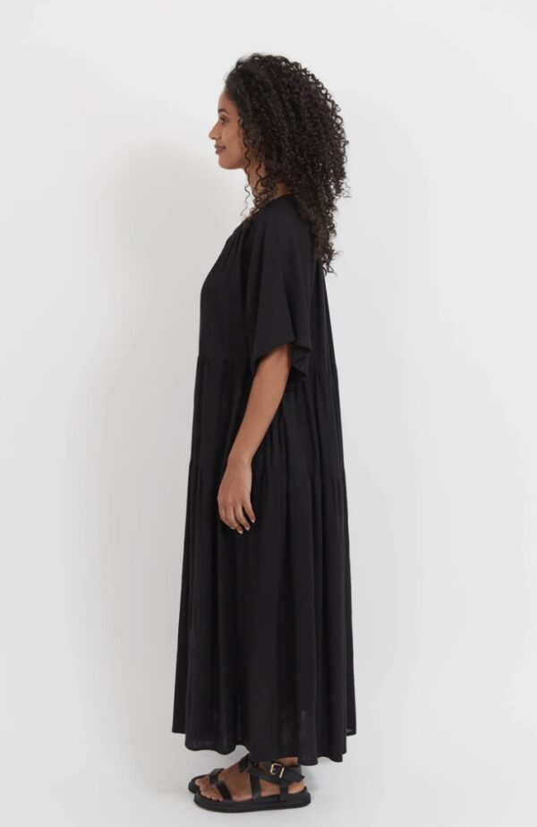 Jardin Tiered Maxi Dress-Black - Image 3