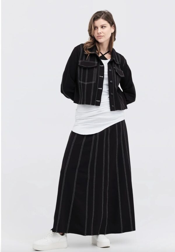 Knit Opposition Skirt- Ivory/Black - Image 3