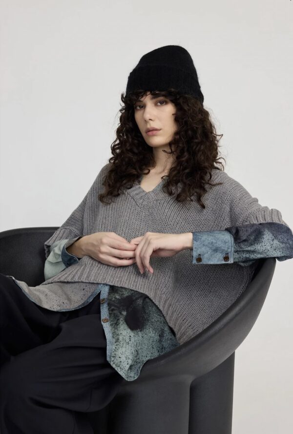 Petite Fade Sweater-Flint