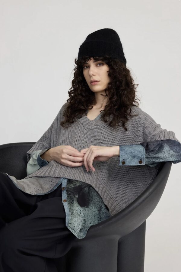 Petite Fade Sweater-Flint