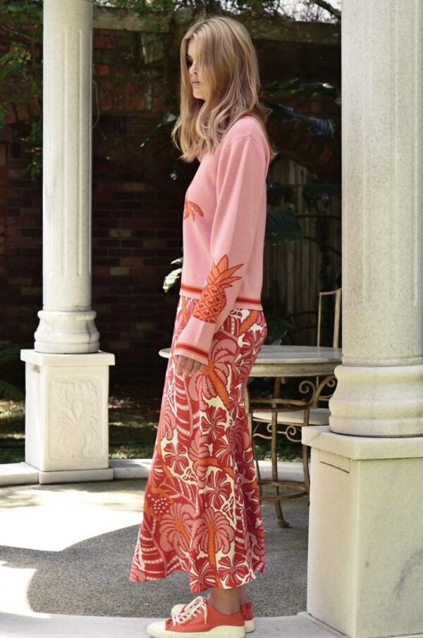 Bias The Way Skirt-Red & Pink - Image 2