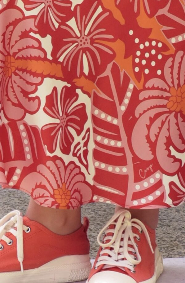 Bias The Way Skirt-Red & Pink - Image 4