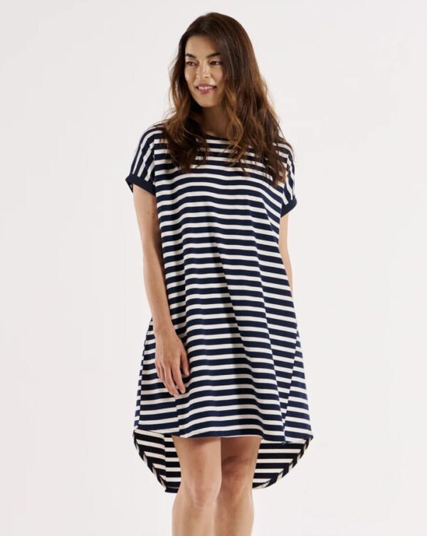 Maxine Dress Navy Stripe - Image 2