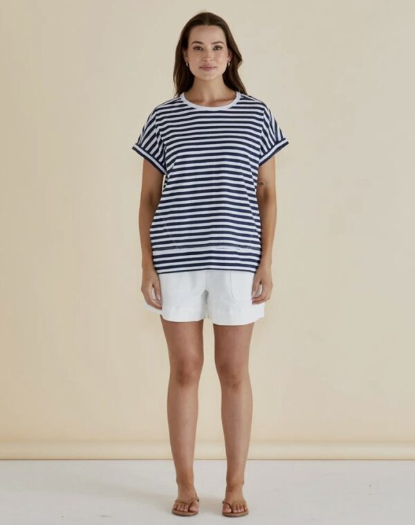 Shirley Tee Navy Stripe - Image 2